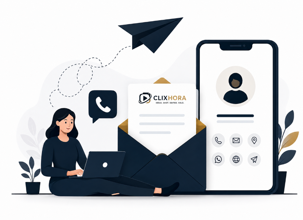 Clixhora Digital Marketing & Growth Contact Illustration